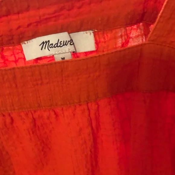 Madewell Red Square-Neck Short Sleeve Blouse - Picture 5 of 5